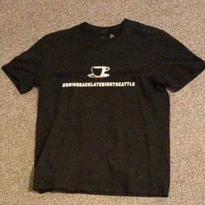 Bring Back Late Night Seattle T-shirt With Coffee Cup
